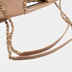 Pre Owned حقيبة تسوق شانيل كافيار مبطنة بنية حقيبة تسوق أ ريال كاتش