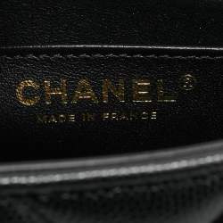 Pre Owned Chanel Retro Twist Black Quilted Caviar Leather Top Handle Bag