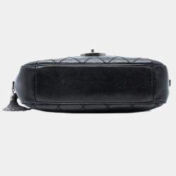 مملوكة مسبقًا حقيبة شانيل كو كو سبوران جلد بقري مبطن كبير اسكتلندا باريس أسود