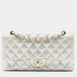 مملوكة مسبقًا Chanel Gold Medium Classic Iridescent Lambskin Double Flap