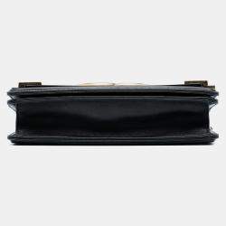 مملوكة مسبقًا Chanel Black Gold Paris Seoul Lambskin and Metallic Plate Lego Boy Brick Flap