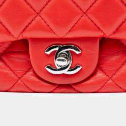 Pre Owned Chanel Red Jumbo Quilted Calfskin Tender Touch Flap