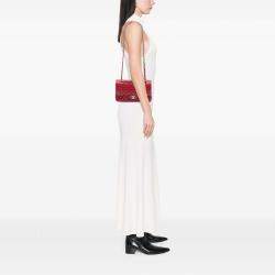 مملوكة مسبقًا حقيبة شانيل كافيار كلاسيكية متوسطة حمراء flap مزدوجة