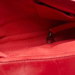 Pre Owned حقيبة شانيل بوي لارج قلاب جلد مبطن أسود/أحمر