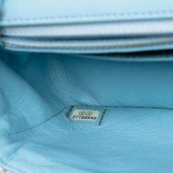 Pre Owned حقيبة كتف شانيل ميني مستطيلة كلاسيكية توييد مضفرة غطاء واحد أزرق