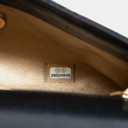 Pre Owned حقيبة شانيل سوداء صغيرة مزينة بشعار CC من جلد الغنم مبطنة بغطاء