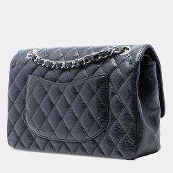 مملوكة مسبقًا Chanel Black Medium Classic Caviar Double Flap