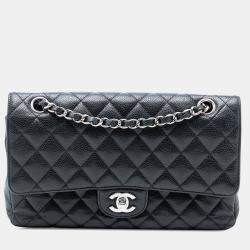 مملوكة مسبقًا Chanel Black Medium Classic Caviar Double Flap