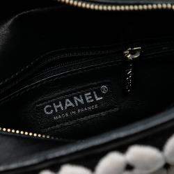 مملوكة مسبقًا Chanel Black White Small Knit and Calfskin Gabrielle Hobo