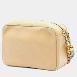 Pre Owned Chanel Brown Triple CC Lambskin Tassel Chain Camera Bag