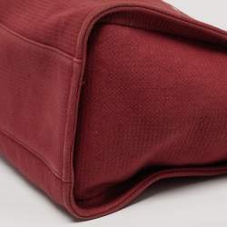 مملوكة مسبقًا Chanel Deauville Burgundy Large Canvas and Leather Shopper Tote