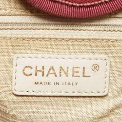 مملوكة مسبقًا Chanel Deauville Burgundy Large Canvas and Leather Shopper Tote