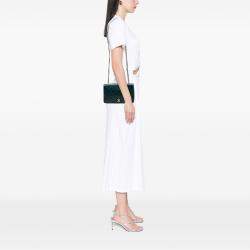 Pre Owned حقيبة شانيل خضراء صغيرة مكفوفة جلد العجل مطوية ذات وجه كامل قديمة