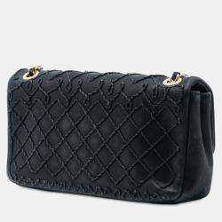 مملوكة مسبقًا Chanel Black Calfskin Ultra Stitch Heart Flap
