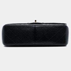 مملوكة مسبقًا Chanel Black Jumbo Classic Caviar Double Flap