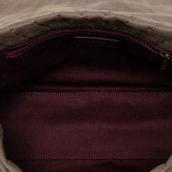 مملوكة مسبقًا Chanel Brown Jumbo Chevron Iridescent Calfskin Surpique Flap