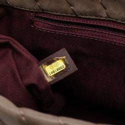 مملوكة مسبقًا Chanel Brown Jumbo Chevron Iridescent Calfskin Surpique Flap