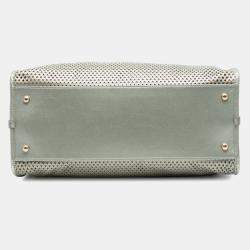 Pre Owned Chanel Gold Perforated Metallic Calfskin Up In The Air Tote