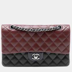 مملوكة مسبقًا Chanel Black Medium Classic Tricolor Lambskin Double Flap