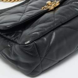 مملوكة مسبقًا Chanel 19 Large Black Quilted Leather Flap Bag
