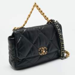 مملوكة مسبقًا Chanel 19 Large Black Quilted Leather Flap Bag