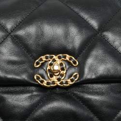 مملوكة مسبقًا Chanel 19 Large Black Quilted Leather Flap Bag