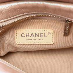 Pre Owned حقيبة كروس شانييل غابرييل جلد عجل متقادم لامع وردي صغيرة