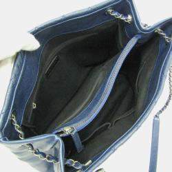 Pre Owned حقيبة كتف شانيل ماتيلسي سلسلة عجول محبب زرقاء