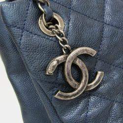 Pre Owned حقيبة كتف شانيل ماتيلسي سلسلة عجول محبب زرقاء