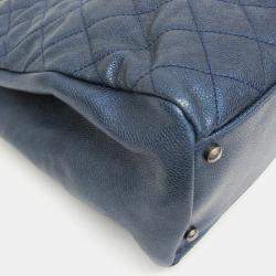 Pre Owned حقيبة كتف شانيل ماتيلسي سلسلة عجول محبب زرقاء