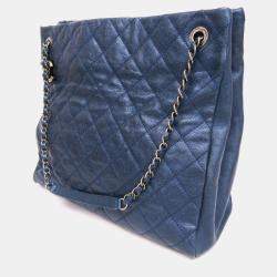 Pre Owned حقيبة كتف شانيل ماتيلسي سلسلة عجول محبب زرقاء