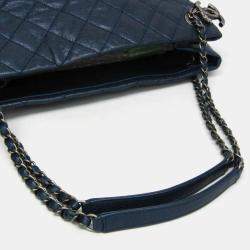 Pre Owned حقيبة كتف شانيل ماتيلسي سلسلة عجول محبب زرقاء