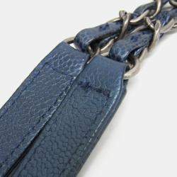 Pre Owned حقيبة كتف شانيل ماتيلسي سلسلة عجول محبب زرقاء