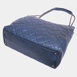 Pre Owned حقيبة كتف شانيل ماتيلسي سلسلة عجول محبب زرقاء