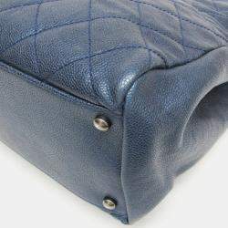 Pre Owned حقيبة كتف شانيل ماتيلسي سلسلة عجول محبب زرقاء