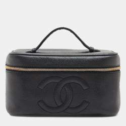 مملوكة مسبقًا Chanel Black CC Caviar Vanity Case