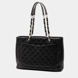 Pre Owned Chanel Black Caviar Grand Shopping Tote