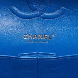 مملوكة مسبقًا Chanel Classic Double Flap Medium Blue Quilted Leather Shoulder Bag