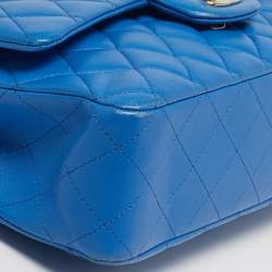 مملوكة مسبقًا Chanel Classic Double Flap Medium Blue Quilted Leather Shoulder Bag
