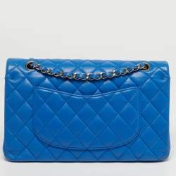 مملوكة مسبقًا Chanel Classic Double Flap Medium Blue Quilted Leather Shoulder Bag