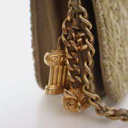 Pre Owned Chanel Woven Straw Paris-Greece Wallet On Chain