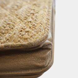 Pre Owned Chanel Woven Straw Paris-Greece Wallet On Chain