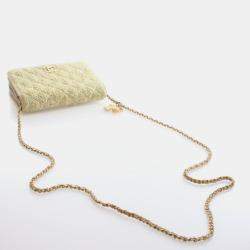 Pre Owned Chanel Woven Straw Paris-Greece Wallet On Chain