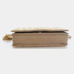 Pre Owned Chanel Woven Straw Paris-Greece Wallet On Chain