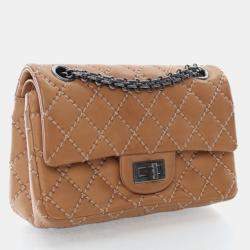 Pre Owned حقيبة شانيل فلاب ٢.٥٥ رييشو جلد الغنم صغيرة ٢٢٤