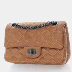 Pre Owned حقيبة شانيل فلاب ٢.٥٥ رييشو جلد الغنم صغيرة ٢٢٤