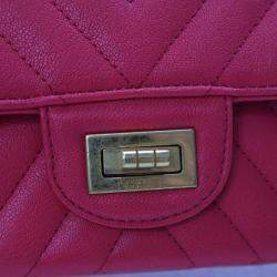 Pre Owned Chanel Chevron Sheepskin Reissue 2.55 Flap Bag 225
