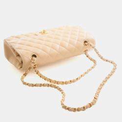 Pre Owned حقيبة شانيل قلابة مزدوجة كلاسيكية كافيار متوسطة الحجم