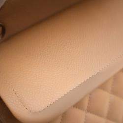 Pre Owned حقيبة شانيل قلابة مزدوجة كلاسيكية كافيار متوسطة الحجم