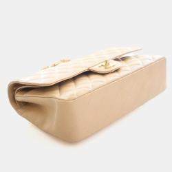 Pre Owned حقيبة شانيل قلابة مزدوجة كلاسيكية كافيار متوسطة الحجم